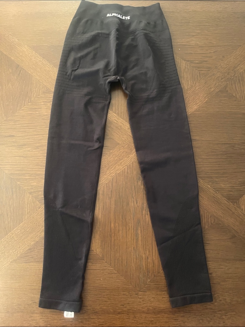 Alphalete Black Seamless Ribbed Performance Leggings